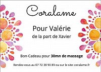 Bon-cadeau 30mn massage Coralame