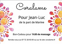 Bon-cadeau 1h30 massage Coralame